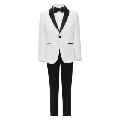 Moustache Shawl-lapel Suit (set Of Three) In White