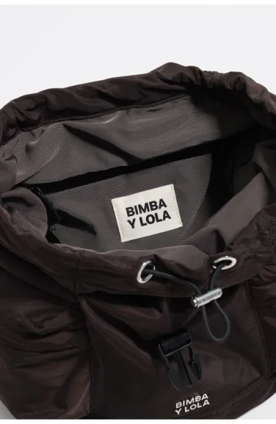 Bimba Y Lola Large Drawstring Buckle Backpack In Black