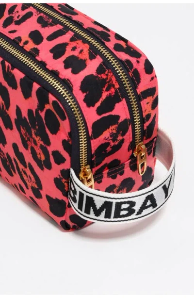 Bimba Y Lola Small Leopard Print Nylon Make-up Case In Animal Print