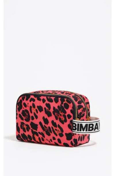 Bimba Y Lola Small Leopard Print Nylon Make-up Case In Animal Print