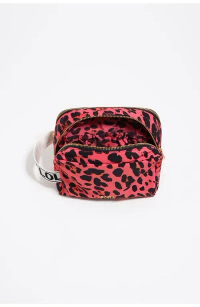 Bimba Y Lola Small Leopard Print Nylon Make-up Case In Animal Print