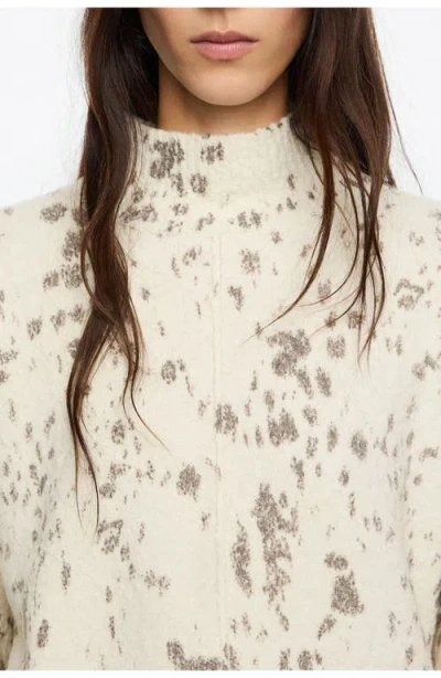Bimba Y Lola High-neck Speckled Sweater In Neutral