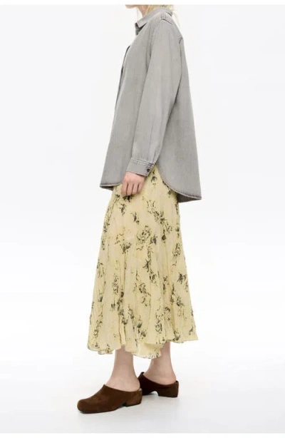 Bimba Y Lola Notebook Pleated Asymmetric Skirt In Yellow
