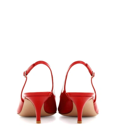 Shop Gianvito Rossi Patent Leather Slingback Pumps In Talasco Red