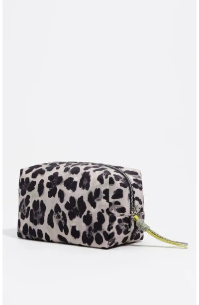 Bimba Y Lola Medium Leopard Print Nylon Make-up Case In Animal Print