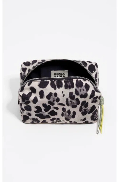 Bimba Y Lola Medium Leopard Print Nylon Make-up Case In Animal Print
