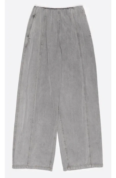 Bimba Y Lola Denim Wide Leg Trousers In Gray