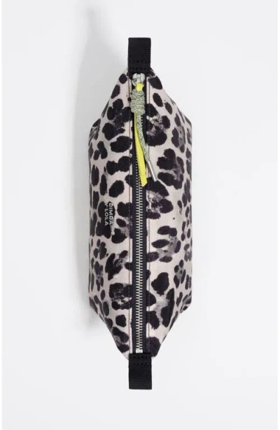 Bimba Y Lola Gray Leopard Print Nylon Make-up Case In Animal Print