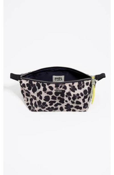 Bimba Y Lola Gray Leopard Print Nylon Make-up Case In Animal Print