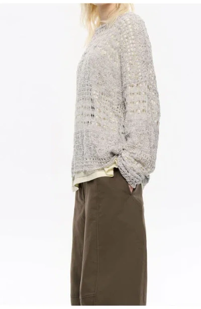 Bimba Y Lola Lurex Openwork Sweater In Silver