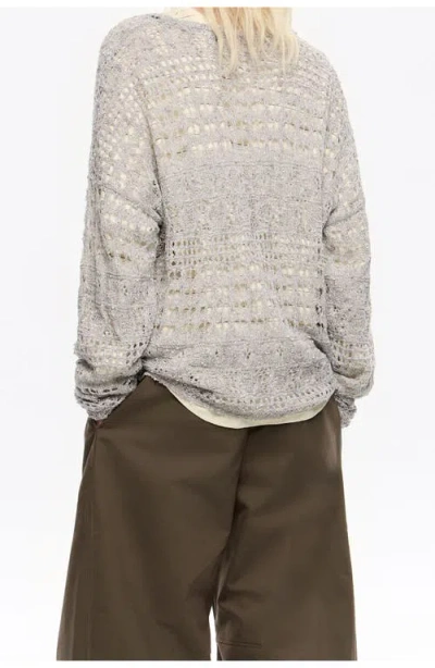Bimba Y Lola Lurex Openwork Sweater In Silver