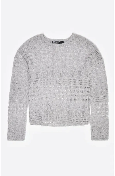 Bimba Y Lola Lurex Openwork Sweater In Silver