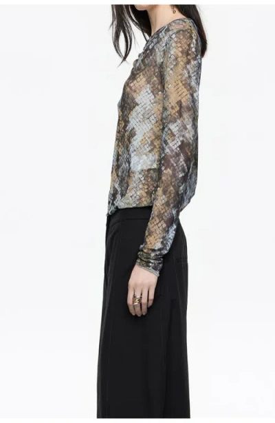 Bimba Y Lola Snake-print Asymmetric Top In Blue