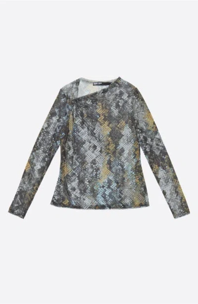 Bimba Y Lola Snake-print Asymmetric Top In Blue