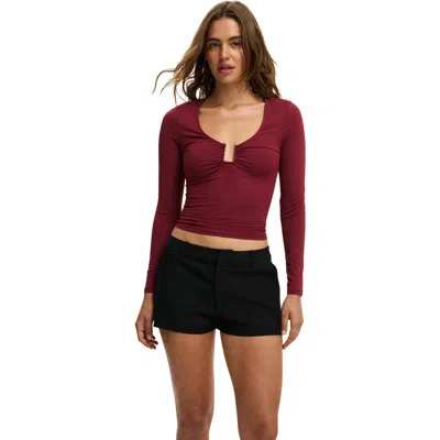 Cotton On Steffi Trim Long Sleeve Top In Brown