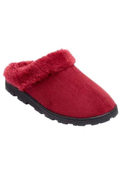 Comfortview The Andy Fur Clog Slipper In Red