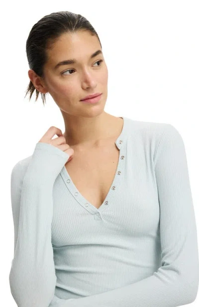 Cotton On Ryan Henley Long Sleeve In Blue