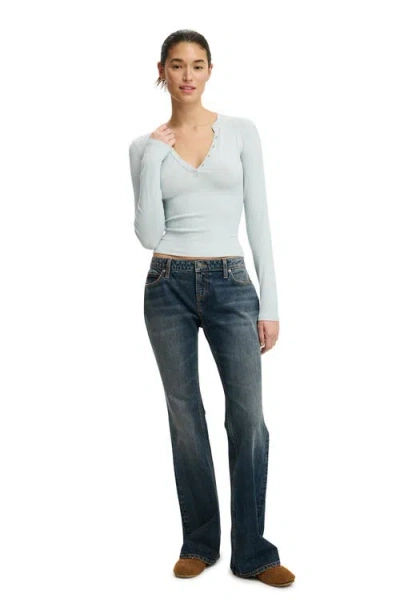 Cotton On Ryan Henley Long Sleeve In Blue