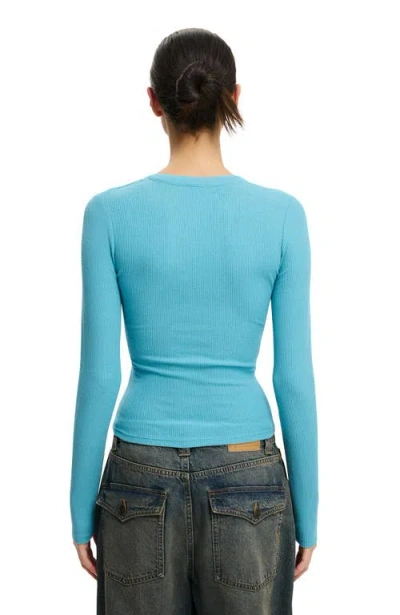 Cotton On Ryan Henley Long Sleeve In Blue