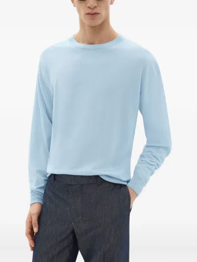 Ferrari Cashmere And Silk Jumper With Link Pattern In Blue