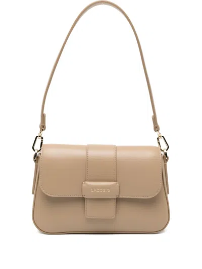 Lacoste Logo-appliqué Flap Bag In Brown