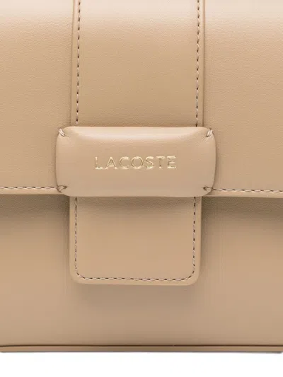 Lacoste Logo-appliqué Flap Bag In Brown