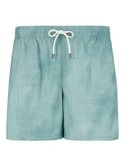 Canali Drawstring Swim Shorts In Blue