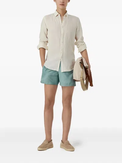 Canali Drawstring Swim Shorts In Blue