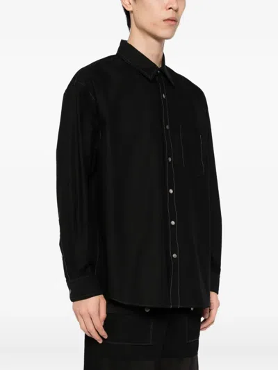 Mastermind Japan Embroidered-logo Cotton Shirt In Black