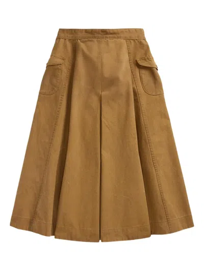 Rrl Caitlyn Front-buttoned Skirt In Brown