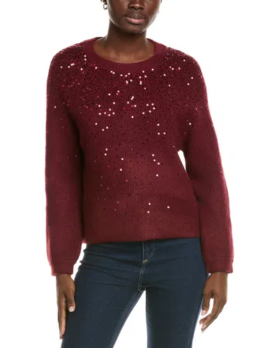 Vince Camuto Sequinned Raglan Sleeve Sweater In Brown