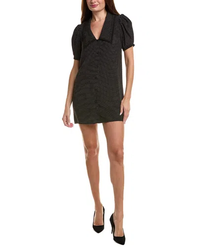 Frame The Sailor Polka-dot Silk Crepe De Chine Mini Dress In Black