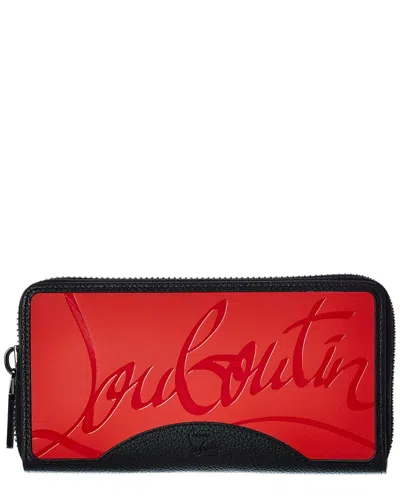 Christian Louboutin Panettone Sole Leather Zip Around Wallet In Red