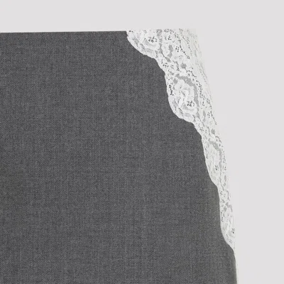 Jil Sander Lace And Organza Wool Skirt In Gray