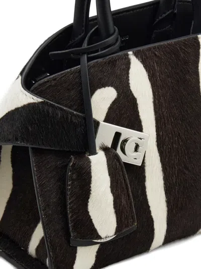 Ferragamo Hug Two-toned Mini Bag In Black