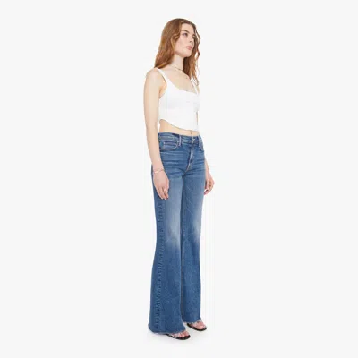 Mother The Doozy Sneak Fray Lets Split Jeans In Blue