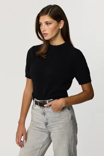 Toccin Elsie Short-sleeve Sweater In Navy
