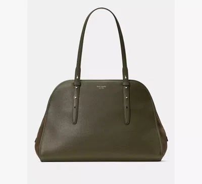 Kate Spade New York Do It All Pebble Leather And Suede Carryall Tote In Green