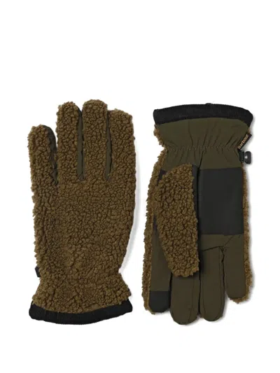 Barbour Buckle Fleece Gloves In Brown