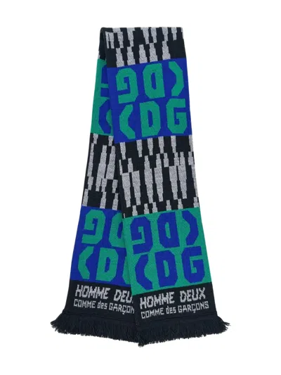 Comme Des Garçons Homme Deux Cdg Logo Fringed Scarf In Brown