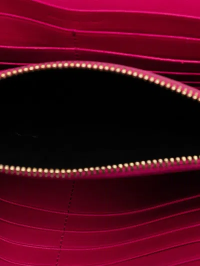 Pre-owned Saint Laurent 2015 Leather Chyc Ligne Wallet On Chain Crossbody Bag In Pink