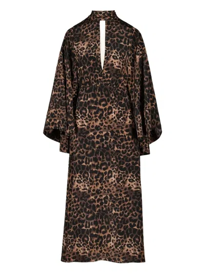 Johanna Ortiz Post Treasured Open-back Cutout Leopard-print Silk-blend Maxi Dress In Animal Print