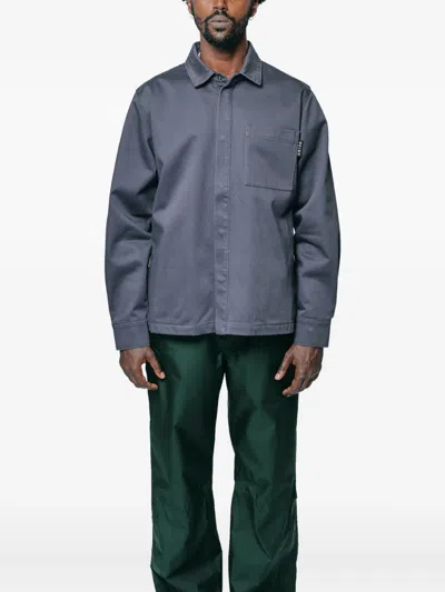 Gr10k Collared Shirt With Long Sleeves And Chest Pocket In Gray