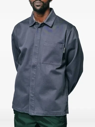 Gr10k Collared Shirt With Long Sleeves And Chest Pocket In Gray