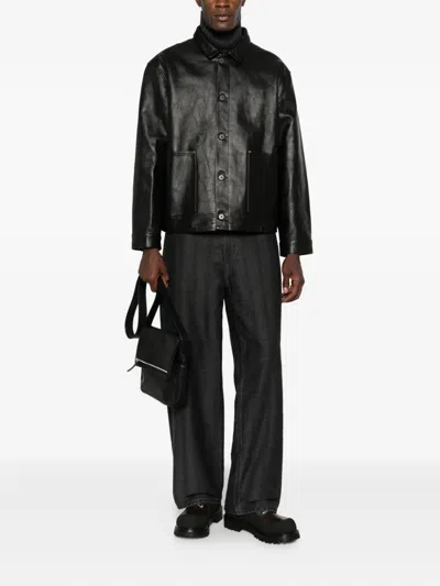 Taiga Takahashi Lot .804 Leather Jacket In Black