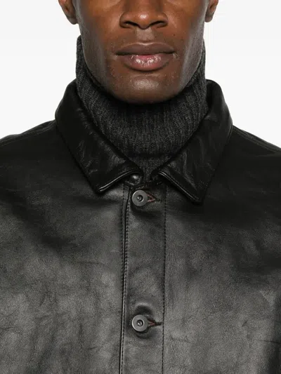 Taiga Takahashi Lot .804 Leather Jacket In Black