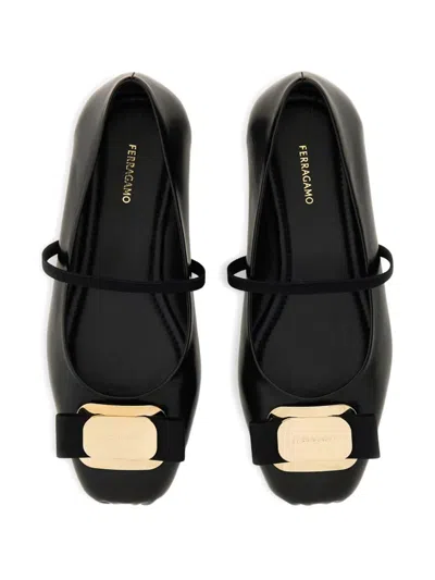 Ferragamo New Vara Ballet Flats In Black