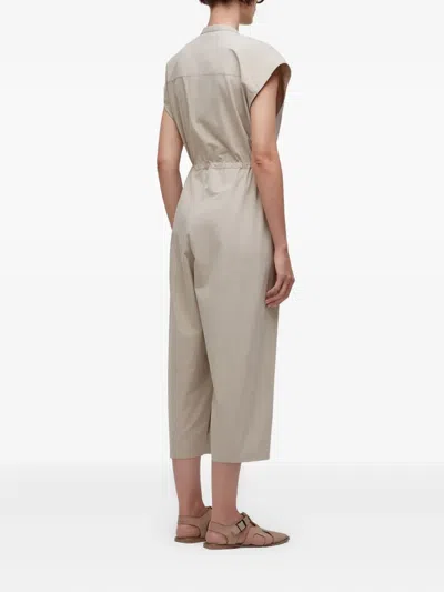 Osklen Cotton Drawstring Jumpsuit In Neutral