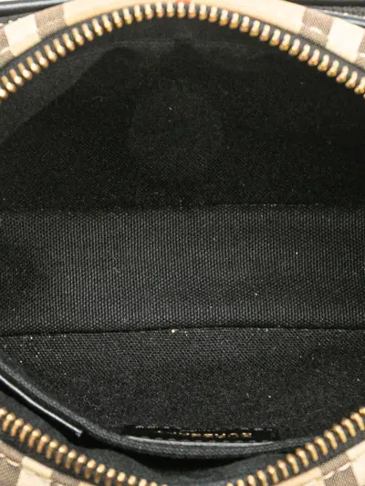 Pre-owned Burberry 2018-2025 House Check Canvas Camera Bag Crossbody Bag In Brown