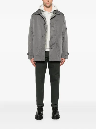 C.p. Company C.p.company Coat With Button Closure In Gold